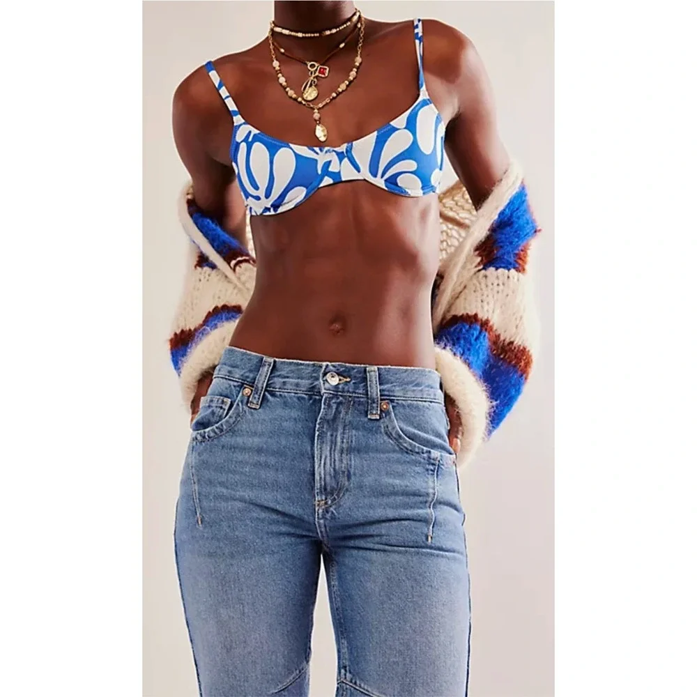 Free People x We the Free Ghost Town High Rise Long Shorts‎ Blue Size 27 NWT